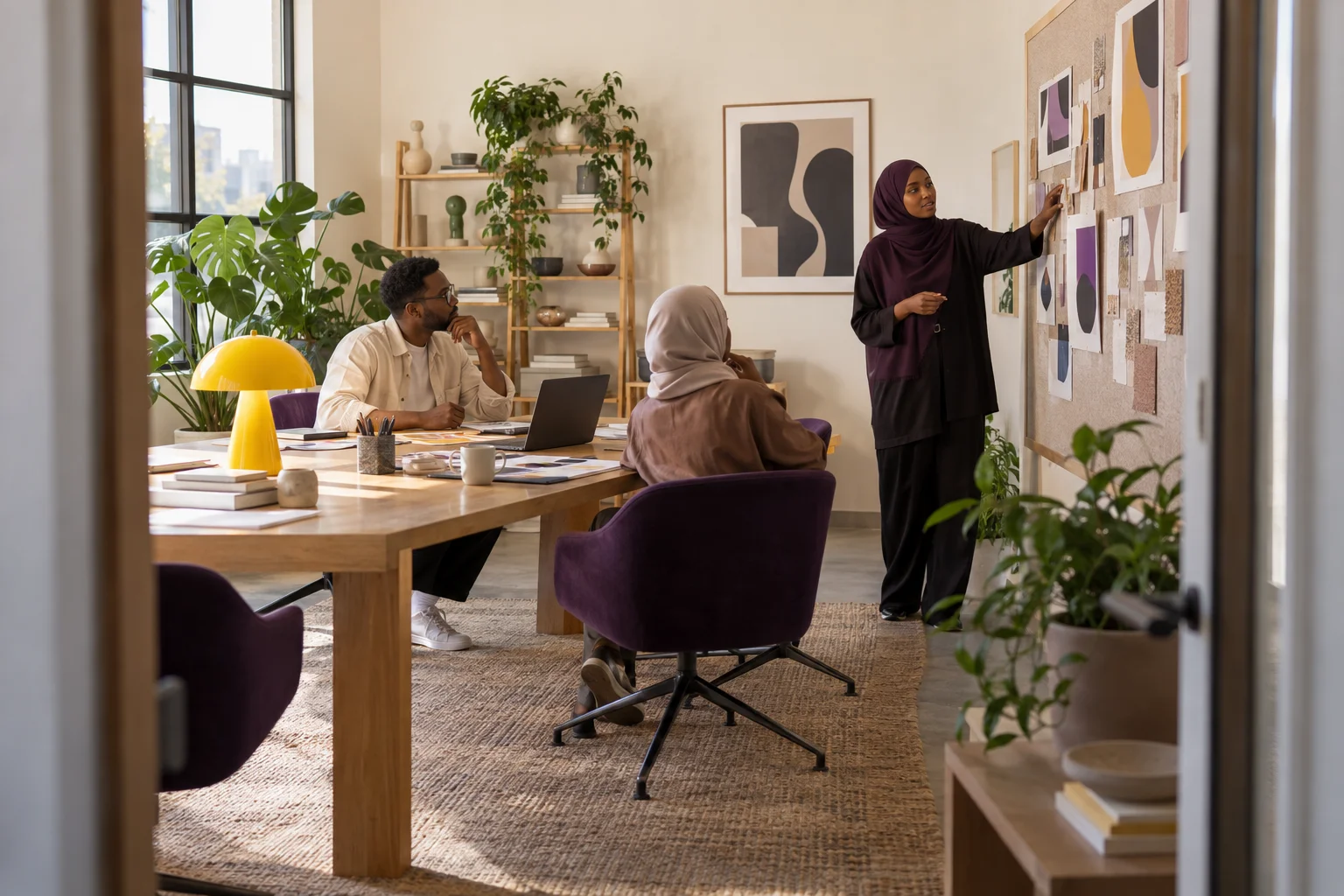 Illustrative editorial view of a contemporary collaborative studio
